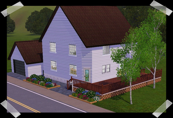 Sims 3 — Cozy 8 by TKayO — A modest 2-bedroom, 2-bath home with a loft, sunroom and 2-car garage.