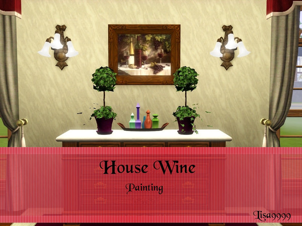 Sims 3 — House Wine by lisa9999 — Painting still life wine on a table. Lisa9999 TSRAA