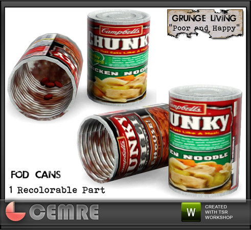 Sims 3 — Poor and Happy Set Food Cans by cemre — Poor and Happy Set Food Cans by Cemre for thesimsresource.com