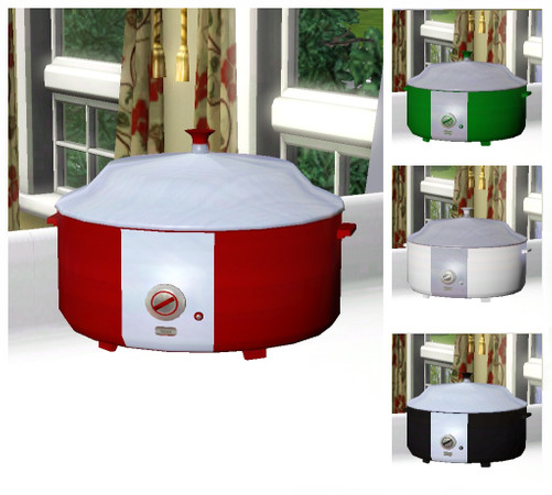 Sims 3 — Crock Pot by Dgandy — Decorative only. Preset colors are red, black, white and green. Poly count - 990.