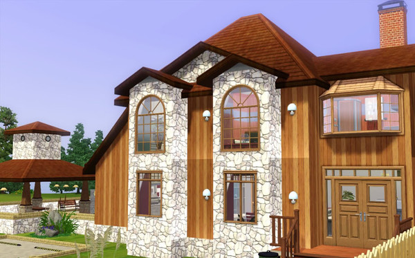 Sims 3 — Birchwood Manor by mpg2003 — This is a spacious home with two ensuite bedrooms and a main bathroom, large living