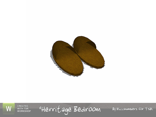 Sims 3 — Herritage Bedroom Slippers by TheNumbersWoman — Slippers by the bed...awwwwww. By RicciNumbers at TSR.