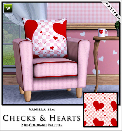 Sims 3 — Check and Hearts by Vanilla Sim — Happy Valentine's Day