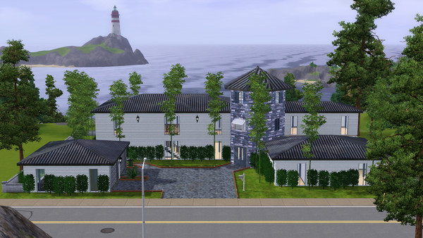 Sims 3 — Sapphire Place by dgambino1 — This home has 3 bedrooms and 3 bathrooms and features a turret entrance, 2-car