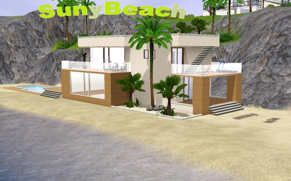 Sims 3 — sunyBeach by fellasimsette — sunyBeach is modern house facing the beach ,with spacious and modern living room