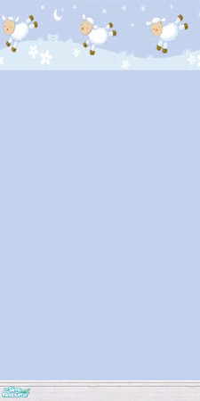 Sims 2 — Blue Nursery Paint by sallyhails — With Baby Lambs Border