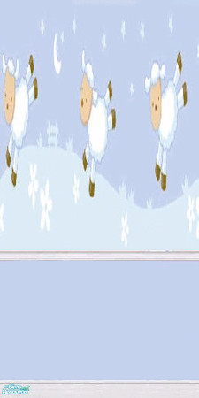 Sims 2 — Blue Nursery Paint 5 by sallyhails — With Baby Lambs Border