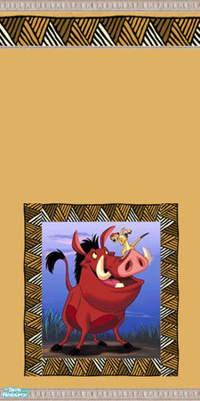 Sims 2 — Lion King Walls - Timon & Pumbaa by foxysensei — Lion King wallpaper featuring Simba as a cub. Part of a set