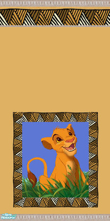 Sims 2 — Lion King Walls - Simba in a border by foxysensei — Lion King wallpaper featuring Simba as a cub. Part of a set