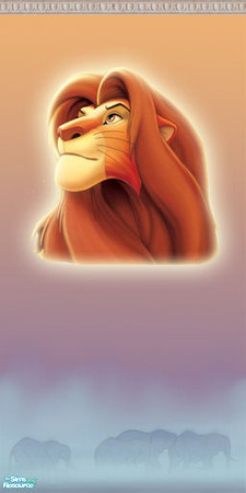 Sims 2 — Lion King Walls - Elephants, Simba by foxysensei — Elephants at the base, travelling across the Serengeti. Part