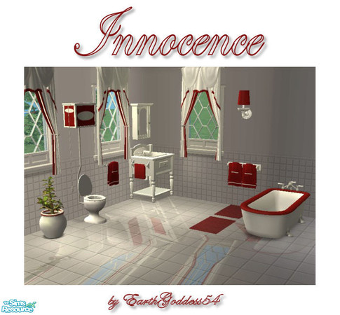 Sims 2 — Innocence Bathroom by EarthGoddess54 — A beautiful country bathroom with a luxerious feel. White recolors of the
