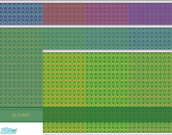 Sims 2 — Retro Patterned Wallpapers 2 by LALIA7 — A set of wallpapers with a retro feeling and white mouldings. 