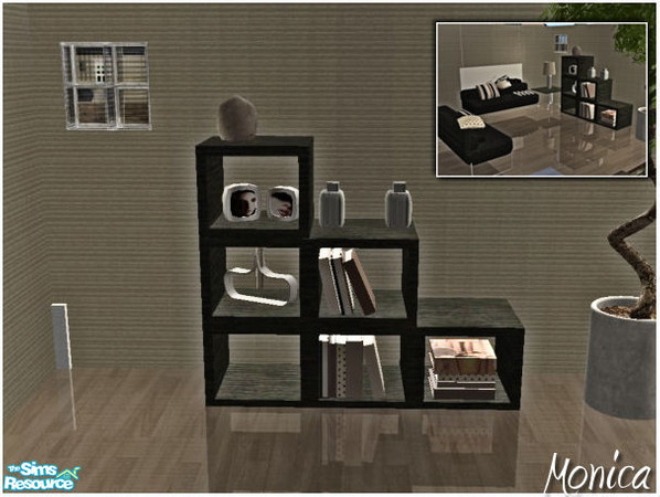 Sims 2 — Top of London - bookcase - black by ~Monica~ — 