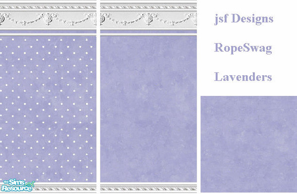 Sims 2 — jsf Designs RopeSwag Lavenders by jsf — Lavender dotted and lavender marbled wallpapers in my RopeSwag mouldings