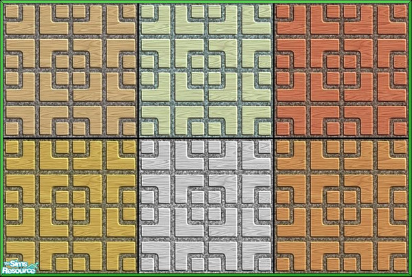 Sims 2 — Fancy Wooden Walkway Tile Set by Agent420 — A set of Fancy Wooden Walkway tiles in 6 colors/shades. Wood nicely