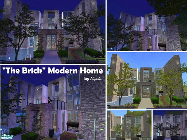 Sims 2 — \"The BRICK\" Modern Home by Alyosha — First in the new series of modern lots i am currently doing,