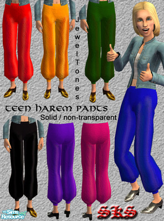 Sims 2 — TFB_Harem Pants_ Nontransparent-Jewel set by 71robert13 — As requested an opaque version of my transparent harem