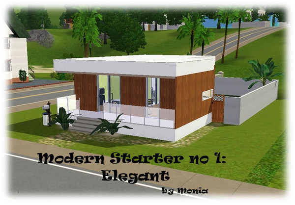 Sims 3 — Modern starter 1: Elegant by monikaparus — This modern starter home is perfect for a single sim or a couple. It