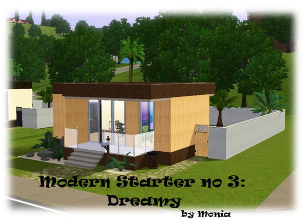 Sims 3 — Modern Starter 3: Dreamy by monikaparus — This modern starter home is perfect for a single sim or a couple. It