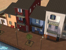 Sims 2 — small town-like street by nmobdam0001 — 16 apartments, prizes between 655 - 1.907 3 have 2 or 3 bedr + 1 bedr, 1