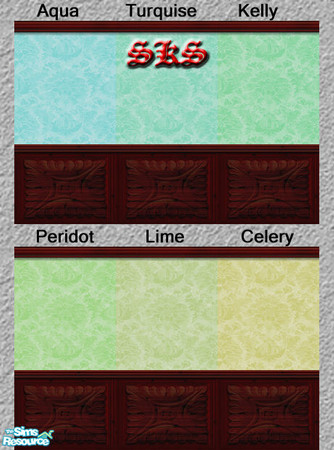 Sims 2 — Cherry Wains1, Damask 1 Wallpaper set 3 by 71robert13 — Set 3 of 3 seamless damask wallpapers. Walls feature a
