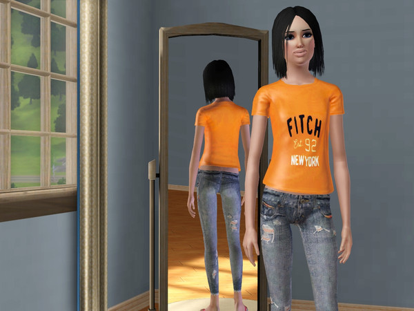 Sims 3 — afteeorange by marleon — A&amp;F cotton tee
