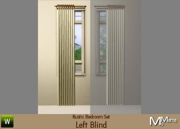 Sims 3 — NK Farmhouse BR Blinds Left by MoMama — A set of blinds with a unique style open to the left. By MoMama. TSRAA.