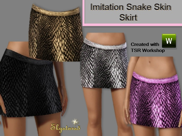 Sims 3 — Imitation Snake Skin Skirt by skystars5 — Imitation Snake skin skirt.