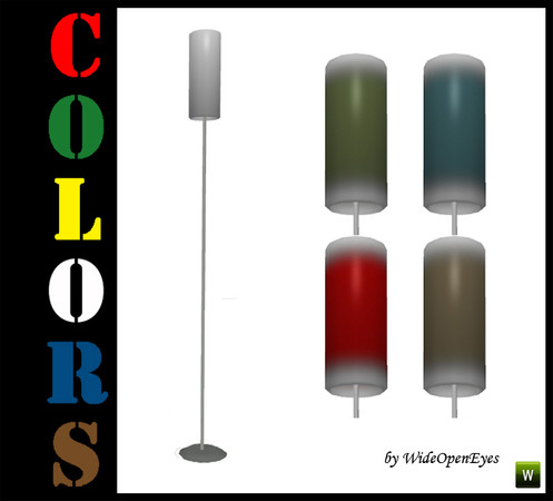 Sims 3 — Colors Floor Light by wideopeneyes — This is the floor lamp of my Colors collection. It has a plain version you