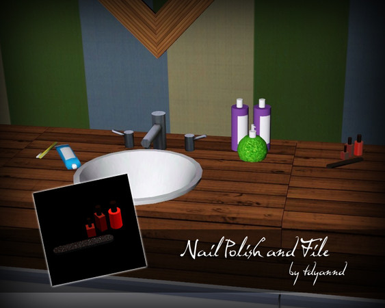 Sims 3 — Bathroom Clutter - Nail Polish and File by tdyannd — From a set of 6 new meshes; these items are decorative