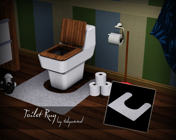 Sims 3 — Bathroom Clutter - Toilet Rug by tdyannd — From a set of 6 new meshes; these items are decorative ONLY. They