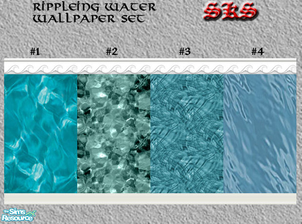 Sims 2 — Rippling Water set by 71robert13 — Fabulous & unique these rippling water wallpapers are cool &