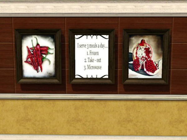 Sims 3 — Kitchen Still Life Set 3 by jadepanther198303 — 3 kitchen paintings.