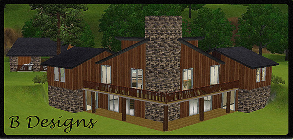 Sims 3 — B Designs 6 Luxury Mountain House by littleb920 — This house is huge!! The house house has a four car carport.