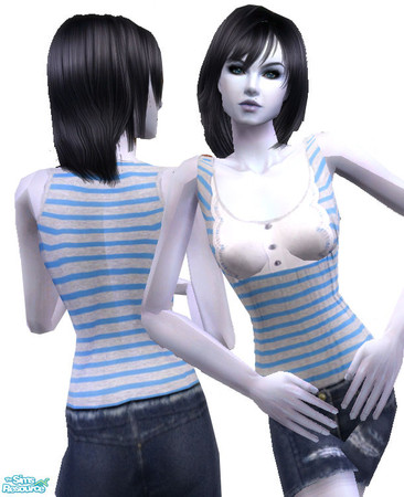 Sims 2 — Juicy Couture Inspired Top-Blue by Frozen and Iced — Please download a mesh for this set. 