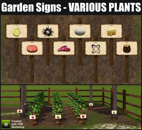 Sims 3 — Garden Signs - Various Plants *UPDATED* by Gosik — Garden Signs - Various Plants by Gosik at The Sims Resource.