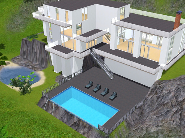 Sims 3 — Glenwood Court by skagrl7250 — 4 bedrooms, 4 bathrooms, living room, family room, office, gym, pool, pond. 