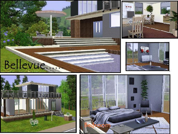 Sims 3 — Bellevue by fellasimsette — Bellevue ,is a wonderful contemporain and design house,spacious internally ,the