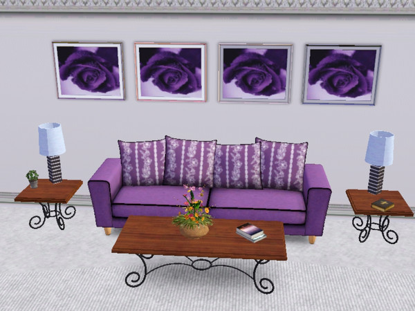 Sims 3 — Purple Rose Painting by JeziBomb — Purple rose painting with four frame variations by Jezi Bomb.