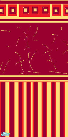 Sims 2 — red/yellow crown wall  by georgiapeach — A nice elegant look that looks like royalty.
