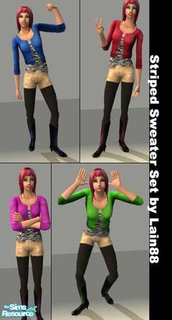 Sims 2 — Zebra Shirts Set by Lain88 — ...