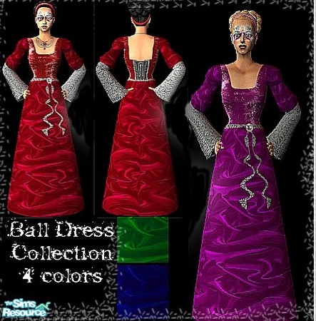 Sims 2 — Ball Dress Collection by Lanebran — 4 Satin shiney dresses enjoy:)