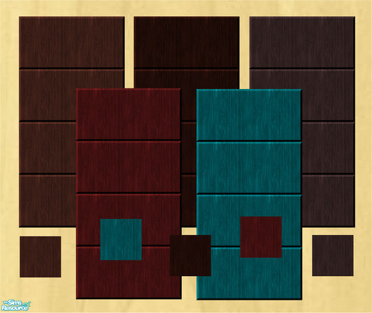 Sims 2 — Wood Panelled Walls and Floors by frillyfilly — 5 walls with matching floors