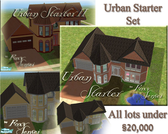 Sims 2 — Urban Starter Homes Set by foxysensei — Lovely urban Starter houses for your sims who have less than $20,000 to