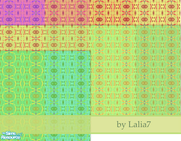 Sims 2 — Retro Patterned Wallpapers by LALIA7 — A set of wallpapers with a retro feeling.