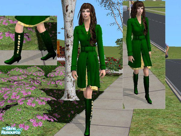Sims 2 — Green Outerwear by LadyDeluxe — Green for a spring in your step even if the ground is covered in snow. Seasons