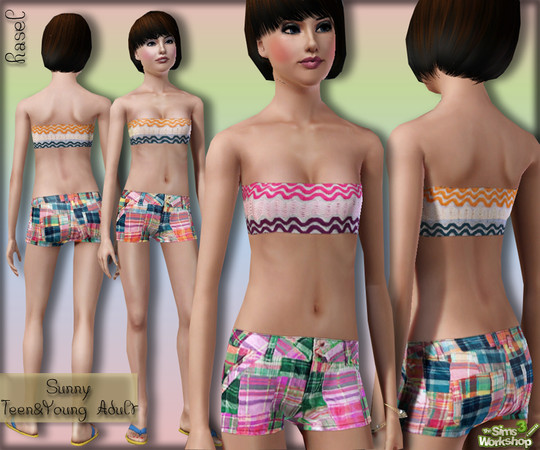 Sims 3 — Sunny  by hasel — None recolourable.. 2 textures in package.. Teen to Young Adult.. Enjoy..