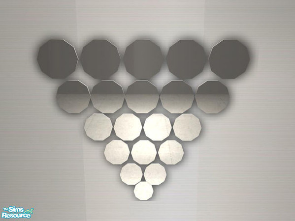 Sims 2 — Crazy Livingroom  - Mirror round Pieces by ShinoKCR — requires OFB