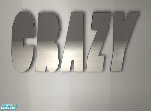 Sims 2 — Crazy Livingroom  - Mirror with Letters Crazy by ShinoKCR — requires OFB