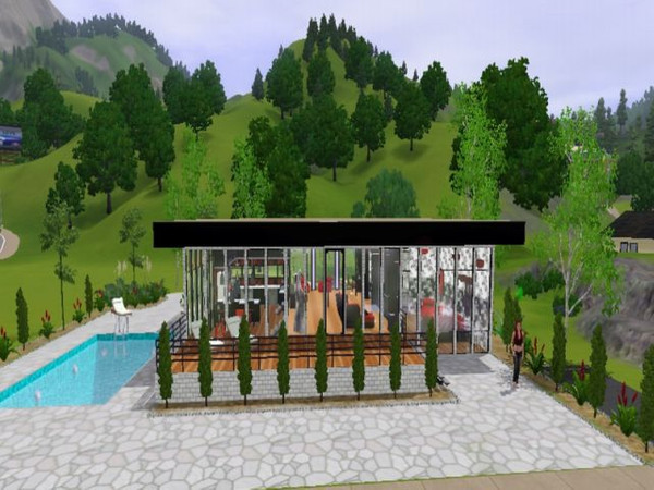 Sims 3 — Modern Willow by jadepanther198303 — 1 bedroom 1 bathroom modern studio style house. Includes pool, stocked